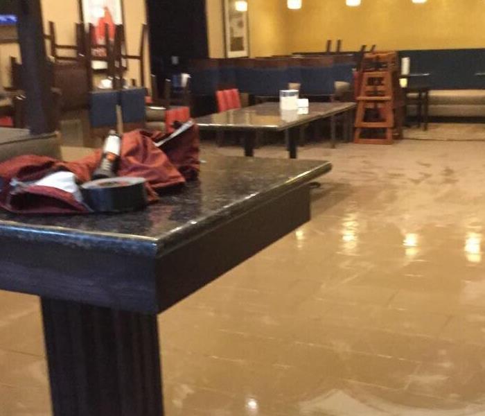 Lobby Floor Wet from Flood