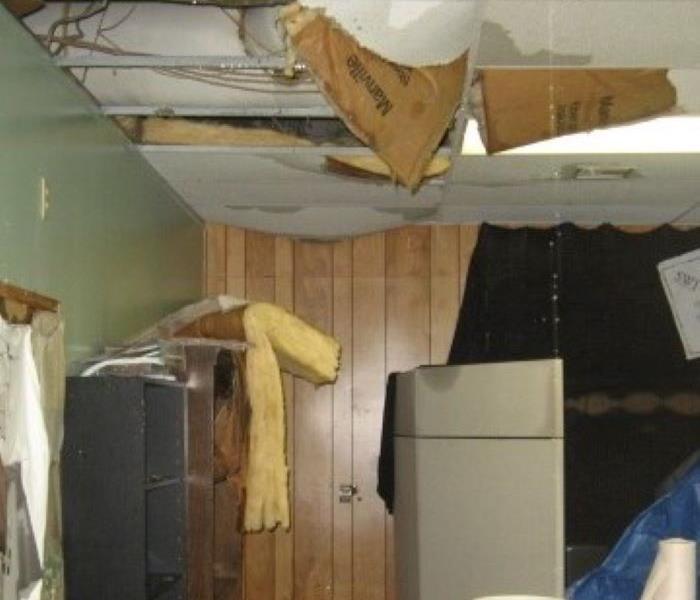 Water Damage in office Due to Roof leak